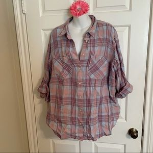 NWT Lauren by Ralph Lauren Linen Button Down (2XL)